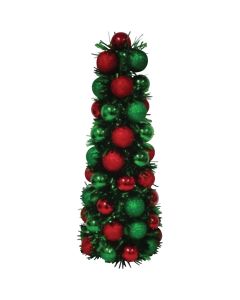 Youngcraft 17 In. Red & Green Shatterproof Cone Specialty Tree