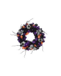 Tabitha 24 In. 25-Bulb Purple Halloween LED Prelit Wreath