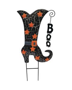 21.8 In. Metal Witch's Boot Halloween Yard Stake