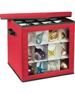 Honey Can Do 15 In. Square Polyester Ornament Storage Container