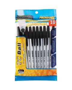 ProMarx TC Medium Point Black Stick Pen (10-Pack)