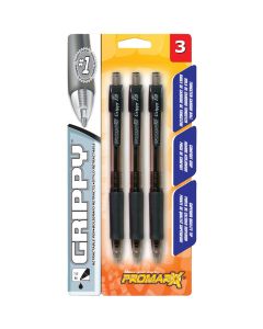 ProMarx Grippy Medium Point Black Retractable Pen (3-Pack)