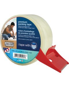 IPG 1.88 In. X 60.1 Yd. Premium Clear Packing Tape with Dispenser