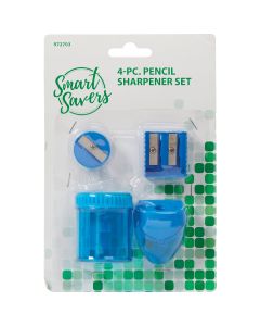 Smart Savers Manual Pencil Sharpener Set (4-Piece)