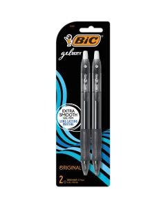 Bic Velocity Gel Medium Point Black Retractable Pen (2-Pack)