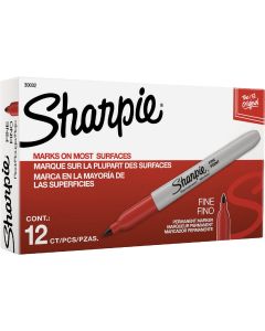 Sharpie Red Fine Point Permanent Marker (12-Pack)