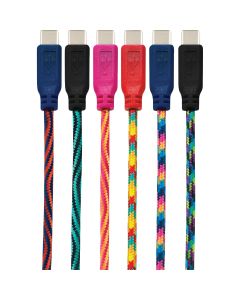 GetPower 10 Ft. Multi-Color Braided USB-C Charging & Sync Cable