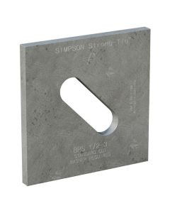 Image of Simpson Strong-Tie 1/2 in. x 3 in. Steel Hot Dipped Galvanized Slotted Bearing Plate