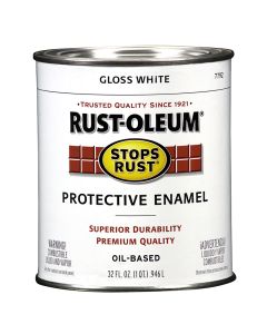 1 Qt Rust-Oleum 7792504 White Stops Rust Protective Enamel, Gloss