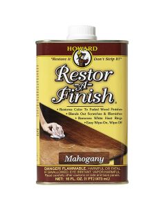 1 Pt Howard RF5016 Mahogany Restor-A-Finish One-Step Refinisher