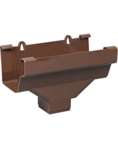 Amerimax 5 In. End with 2 In. x 2 In. Drop Outlet for Brown Vinyl Traditional K-Style Gutter