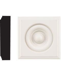 House of Fara 7/8 In. x 3-1/2 In. Primed MDF Rosette