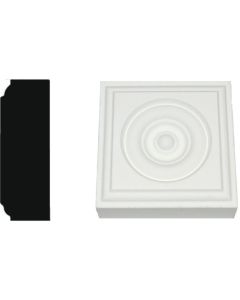 House of Fara 7/8 In. x 2-1/2 In. Primed MDF Rosette