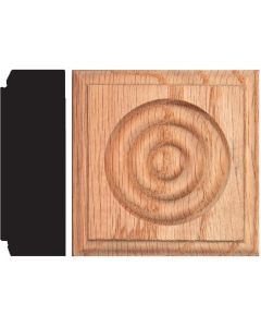 House of Fara 7/8 In. x 2-1/2 In. Unfinished Oak Rosette Block