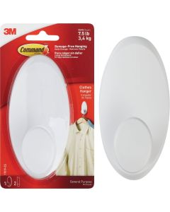 3M Command White Adhesive Hanger Wardrobe Hook