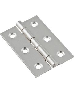 National 2 In. x 1-3/8 In. Satin Nickel Broad Hinge (2-Pack)