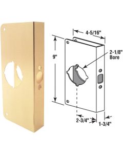 Defender Security 1-3/4 In. x 2-3/4 In. Brass Door Reinforcer