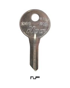 ILCO Russwin Nickel Plated File Cabinet Key, RO1/1069 (10-Pack)