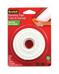 3M Scotch 1 In. x 125 In. White Indoor Double-Sided Mounting Tape (2 Lb. Capacity)