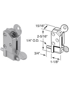 Defender Security Aluminum Step-On Keyed Patio Door Lock