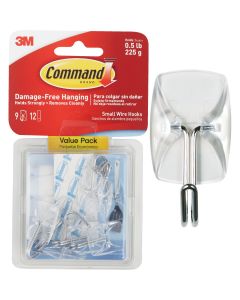 Command Clear Wire Adhesive Hook (9 Pack)