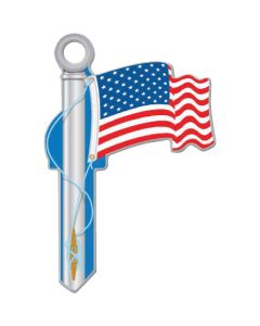 Lucky Line American Flag Design Decorative House Key, SC1