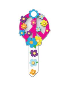 Lucky Line Peace Sign Design Decorative House Key, SC1