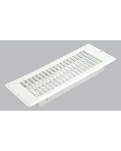 United States Hardware 4 In. x 10 In. x 1-5/16 In. White Steel Floor Register