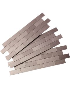 Aspect 12 In. x 4 In. Aluminum Backsplash Peel & Stick, Stainless Steel Subway Tile