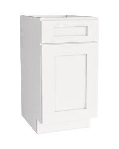 CraftMark Plymouth Shaker 18 In. W x 24 In. D x 34.5 In. H Ready To Assemble White Base Kitchen Cabinet