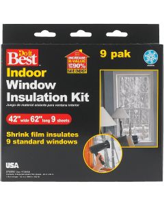 Do it Best 42 In. x 62 In. Indoor Shrink Film Window Kit, (9-Pack)