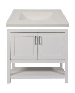 Modular Monaco White 36 In. W x 21 In. D x 34-1/2 In. H  Vanity with White Cultured Marble Top