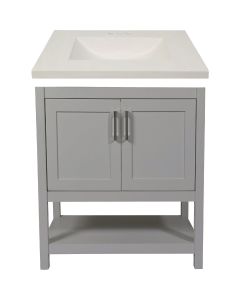 Modular Monaco Gray 30 In. W x 21 In. D x 34-1/2 In. H  Vanity with White Cultured Marble Top