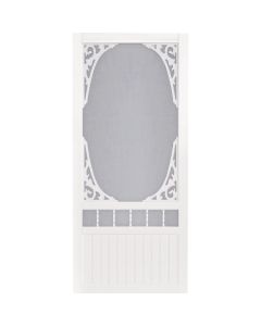 Screen Tight Springview 32 In. W x 80 In. H x 1 In. Thick White Vinyl Screen Door