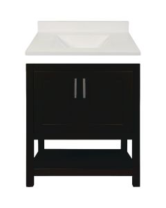 Modular Monaco Espresso 30 In. W x 21 In. D x 34-1/2 In. H  Vanity with White Cultured Marble Top