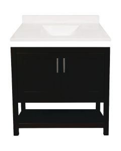 Modular Monaco Espresso 36 In. W x 21 In. D x 34-1/2 In. H  Vanity with White Cultured Marble Top