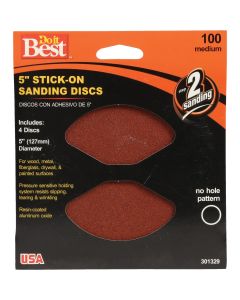 Do it Best 5 In. 100 Grit Stick-On Sanding Disc (4-Pack)