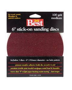 Do it Best 6 In. 100 Grit Stick-On Sanding Disc (3-Pack)