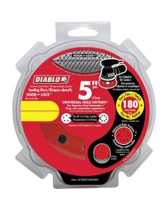 Diablo 5 In. 180-Grit Universal 5-Hole Hook and Lock Vented Sanding Disc (4-Pack)