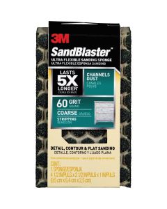 3M SandBlaster Ultra Flexible 2-1/2 In. x 4-1/2 In. x 1 In. 60 Grit Coarse Sanding Sponge