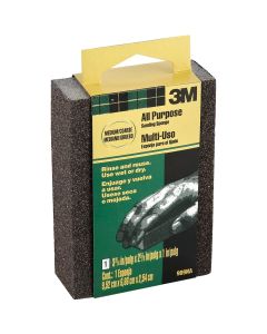 3M All-Purpose 2-5/8 In. x 3-3/4 In. x 1 In. Medium/Coarse Sanding Sponge