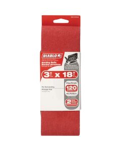 Diablo 3 In. x 18 In. 120 Grit General Purpose Sanding Belt (2-Pack)