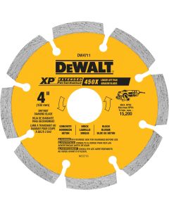 DEWALT Extended Performance 4 In. Segmented Rim Dry/Wet Cut Diamond Blade