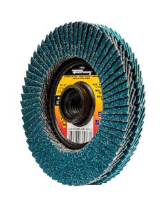 Forney 4-1/2 In. x 5/8 In.-11 Spin-On 40/80-Grit Type 29 Double-Sided Angle Grinder Flap Disc