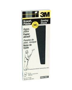 3M Pro-Pak 80 Grit 4-3/16 In. x 11-1/4 In. Precut Drywall Sandpaper (25-Pack)