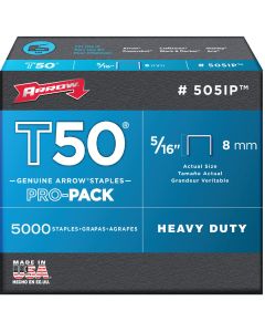 Arrow T50 Pro-Pack Heavy-Duty Staple, 5/16 In. (5000-Pack)