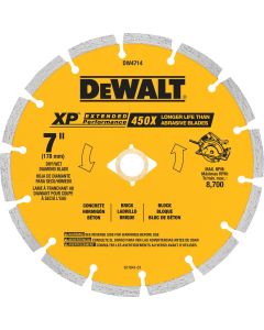 DEWALT Extended Performance 7 In. Segmented Rim Dry/Wet Cut Diamond Blade