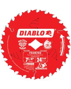 Diablo 7-1/4 In. 24-Tooth Framing Worm Drive Circular Saw Blade, Bulk