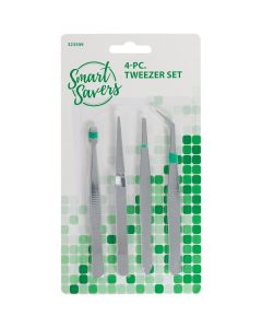 Smart Savers Assorted Style Tweezer Set (4-Piece)