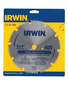 Irwin Steel 7-1/4 In. 60-Tooth Ripping/Crosscutting Circular Saw Blade